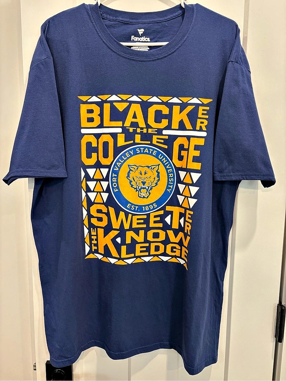 Fanatics Fort Valley State University HBCU Fanatics T-Shirt Blue & Yellow XL